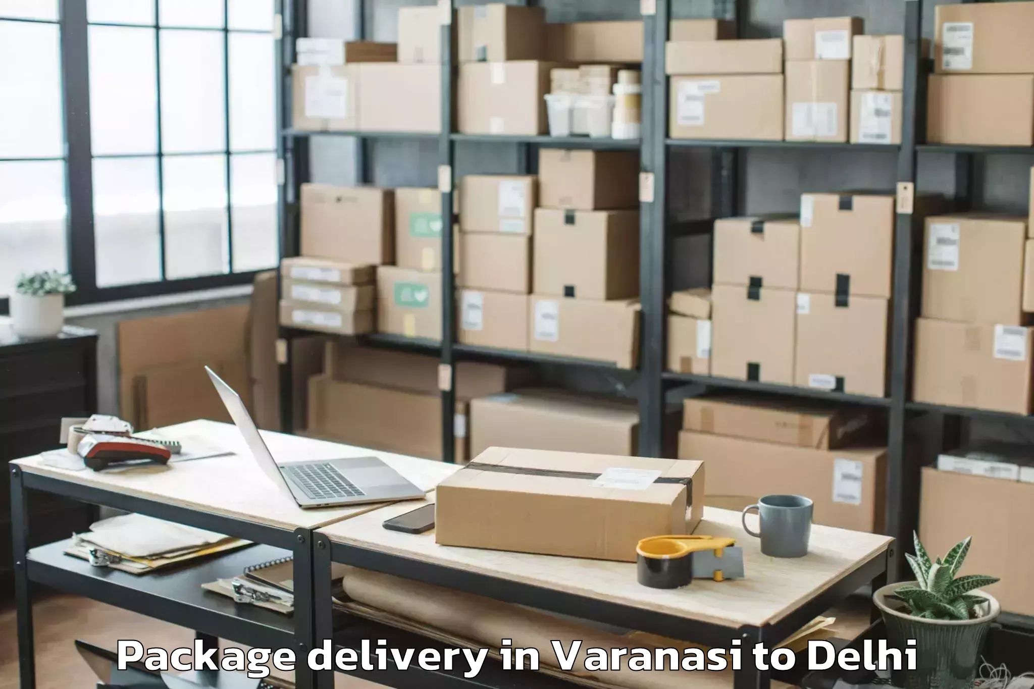 Discover Varanasi to Jmd Kohinoor Mall Package Delivery